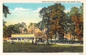 Port Huron Michigan Lakeside Park Dance Pavilion Antique Postcard K22707