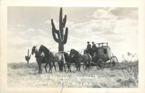 Postcard RPPC 1940s Arizona Litchfield Wigwam Stagecoach Cactus AZ24-2563