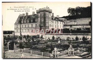 Old Postcard Villandry I and L le Chateau and Gardens