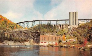 SAULT STE MARIE, Canada    MONTREAL RIVER DAM & TRESTLE BRIDGE  Chrome Postcard