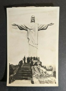 Mint Vintage Statue of Christ Rio De Janeiro Brazil RPPC