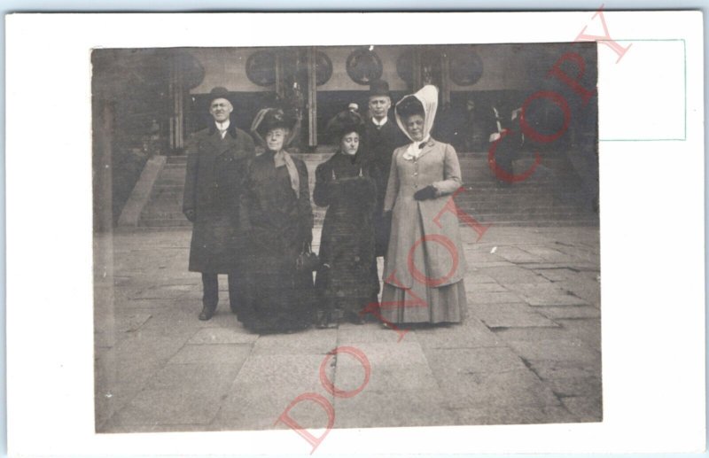 x2 c1900s Japan Tourists RPPC London Bedford Hotel Guests Real Photo Cards A138