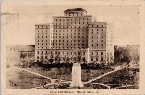 Hotel Saskatchewan Regina SK c1939 Wapella Sask Cancel 2 cents Due Postcard H54