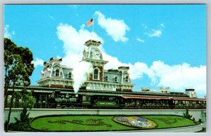 Steam Train Departs Main Street, Walt Disney World, Florida, Vintage Postcard #1