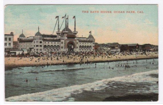 The Bath House Ocean Park Los Angeles California 1919 postcard