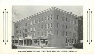 Coffee Shop 1930s Joseph Hewes Hotel Edenton North Carolina postcard 5516