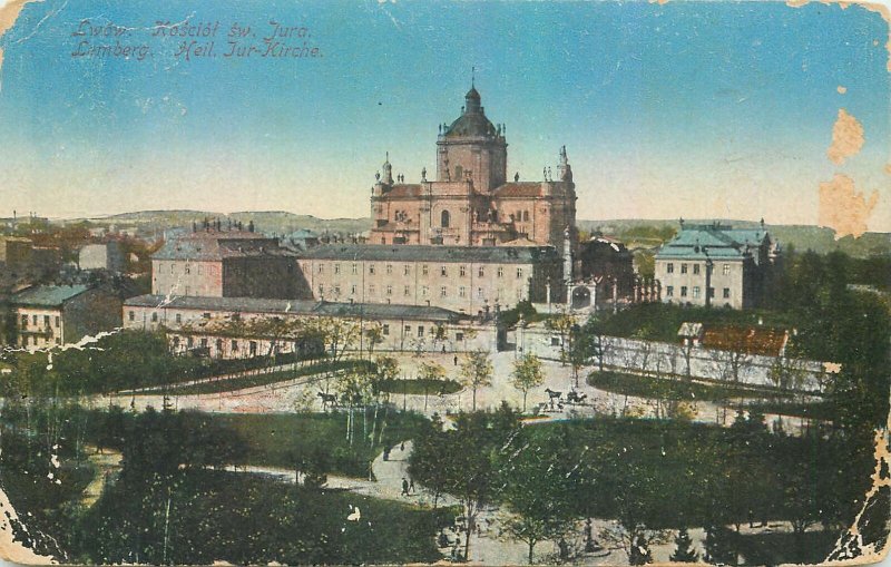 Postcard Ukraine Lvov aerial view