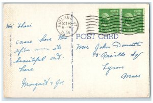 1954 Mt. St. Joseph's Academy Exterior Rutland Vermont VT Posted Trees Postcard