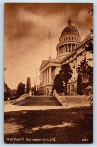 c1912 Sacramento California Vintage Postcard State Capitol Front Building Posted