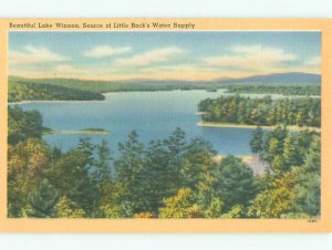 Linen LAKE SCENE Paron - Near Conway & Benton & Little Rock Arkansas AR AE4485