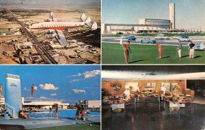 LAS VEGAS HACIENDA Golfers Hotel Swimming Pool Airplane Nevada 1962 Postcard