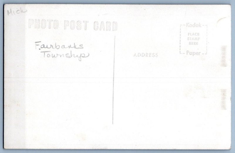 1940-50's RPPC BURNT BLUFF RESORT FAIRBANKS MICHIGAN AERIAL VIEW POSTCARD