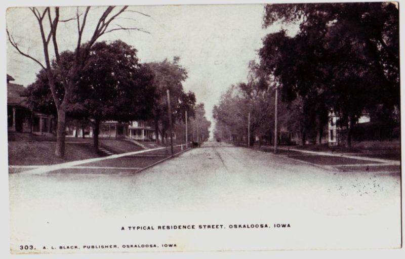 1906 OSKALOOSA Iowa Ia Postcard HOMES Street Scene