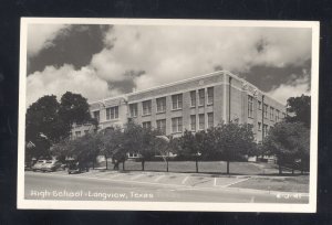 RPPC LONGVIEW TEXAS HIGH SCHOOL BUILDING VINTAGE REAL PHOTO POSTCARD CARS