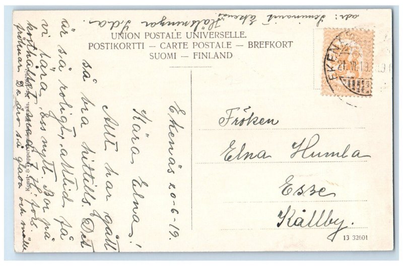 1919 The Seminary and Old Oak in Ekenas Tammisaari Finland Antique Postcard