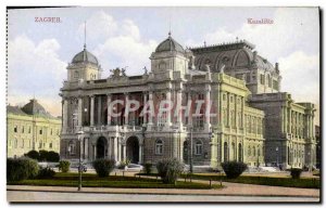 Old Postcard Zagreb Kazaliste