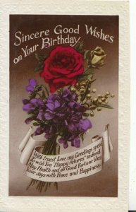 Greetings Postcard - Sincere Good Wishes On Your Birthday - Real Photo - TZ6722