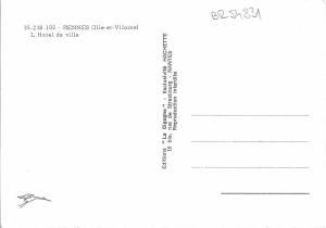 BR54831 L Hotel de ville car voiture Rennes france