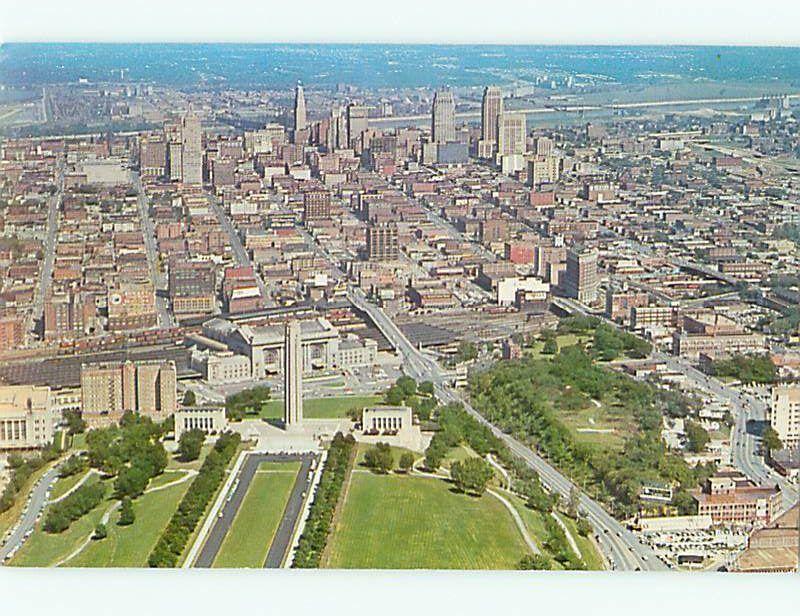 Postcard Aerial View Kansas City Missouri Heart of America # 333