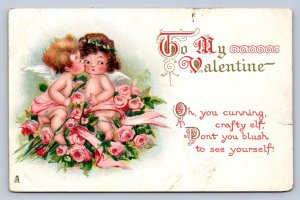 J93/ Valentine's Day Love Holiday Postcard c1910 Cupid Hearts 271