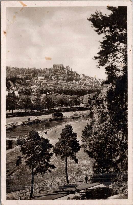 View of Marburg Vintage German Postcard PC621