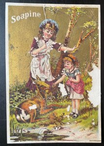 Victorian Trade Card Late 1800's Soapine, for washing and cleaning everything