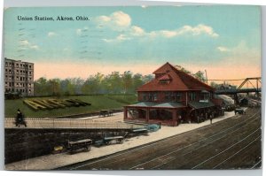 postcard Akron, Ohio - Union Station