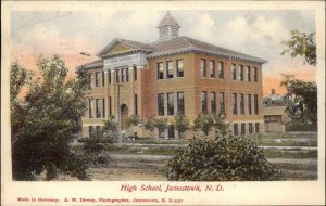 Jamestown North Dakota ND High School c1910 Vintage Postcard