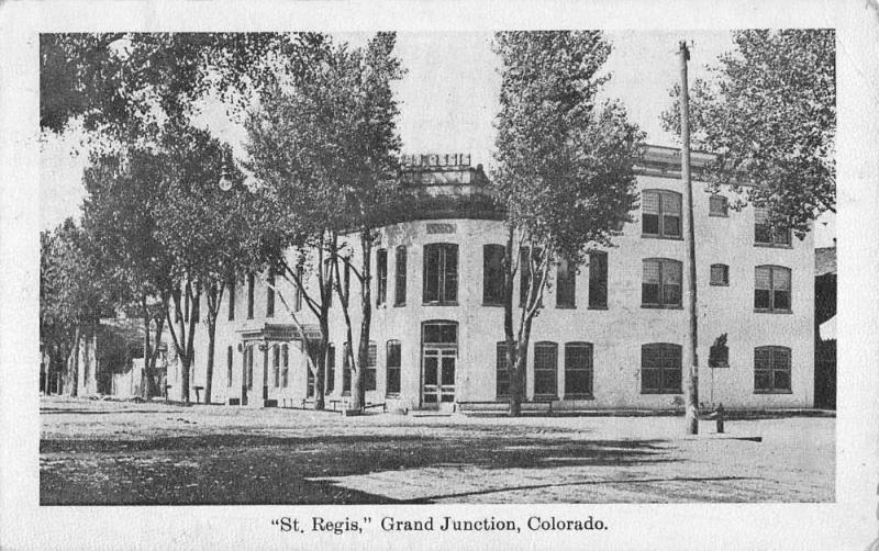 Grand Junction Colorado St Regis Street View Antique Postcard K56473