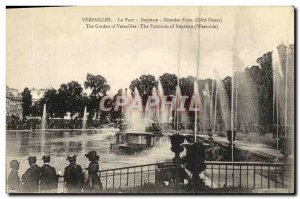 Old Postcard Versailles Neptune Park Fountains