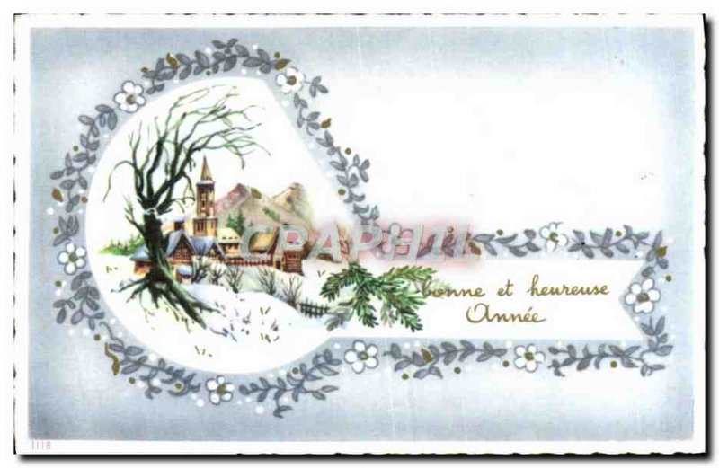 Old Postcard Fancy Happy new year