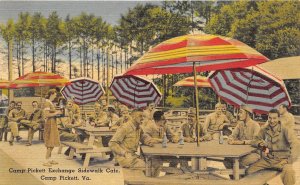 Camp Pickett Virginia 1940s WWII Postcard Camp Pickett Exchange Sidewalk Cafe