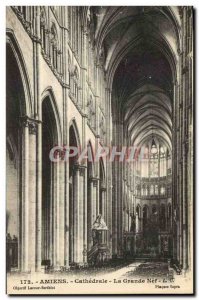 Old Postcard Amiens Cathedral The nave