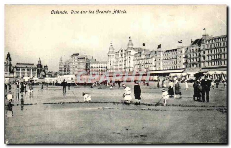 Old Postcard Ostend View On Great Hotels