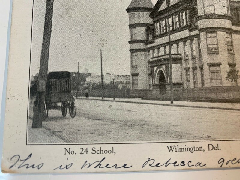 Vintage 1906 No. 24 School Wilmington DE Delaware McIntire & Co. Makers Postcard