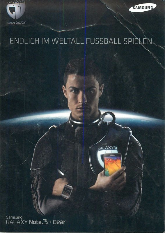 Postcard Advertising Samsung Ronaldo Football Phone Smartwatch Galxy Note 3