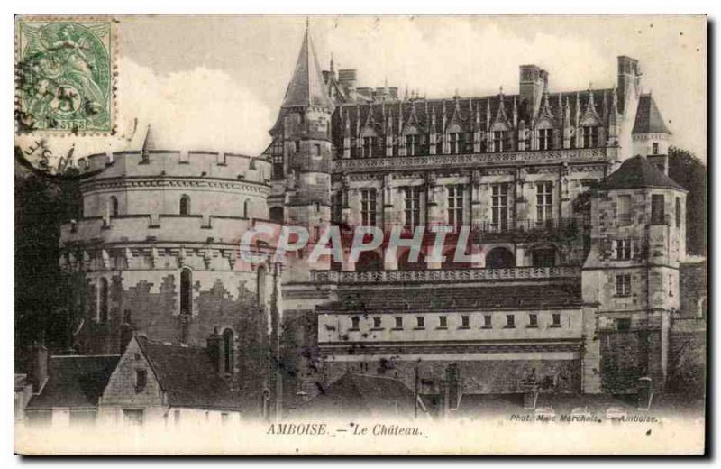 Old Postcard Amboise Chateau