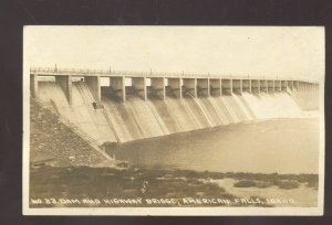 RPPC DAM AND HIGHWAY BRIDGE AMERICAN FALLS IDAHO REAL PHOTO POSTCARD