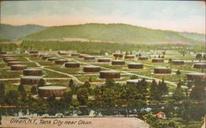 Olean NY Oil Tank City c1910 Postcard