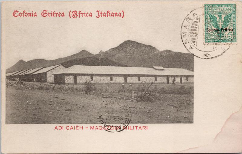 Adi Caieh Colonia Eritrea Africa Kingdom of Italy c1906 Postcard E37 *As Is