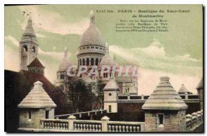 Old Postcard Paris Basilique du Sacre Coeur in Montmartre