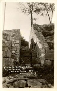 NY - Crown Point. Fort St Frederick, Secret Entrance to the Citadel.   *RPPC