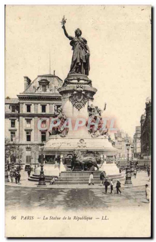 Paris Old Postcard Statue of the Republic