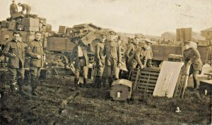 United Kingdom WWI Military Soldiers Embarking Real Photo Postcard