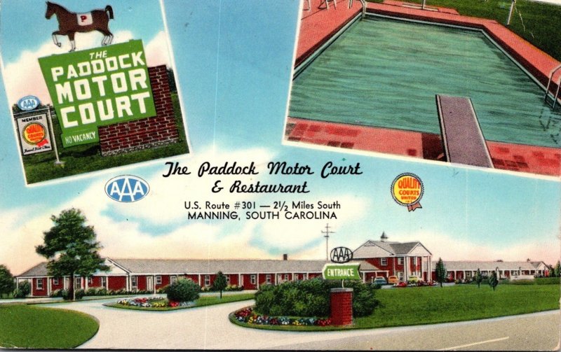 South Carolina Manning The Paddock Motor Court & Restaurant 1959