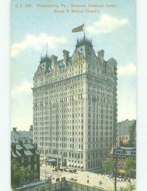 Unused Divided Back BELLEVUE STRATFORD HOTEL Philadelphia Pennsylvania PA hr9655