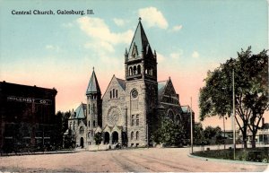 Galesburg, Illinois - A view of the Central Church - c1908