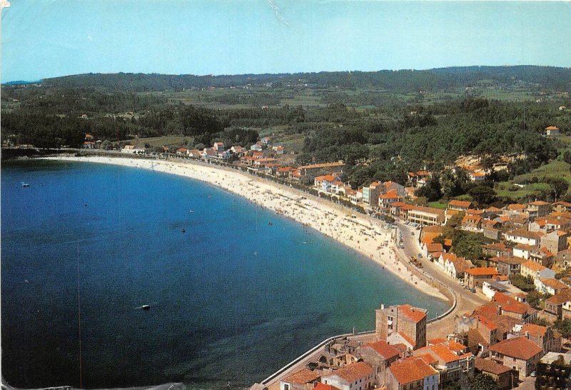 US30 postcard Spain Sangenjo coast scene aerial Sanxenxo  Galicia Pontevedra 