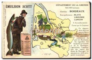 Postcard Old Emulsion Scott Poisson Department Gironde Bordeaux Blaye Libourn...