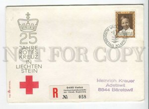 445932 Liechtenstein 1970 year FDC Anniversary of the Red Cross registered